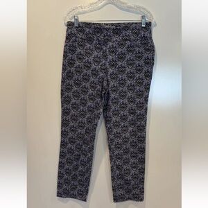 Charter Club Pant Shop Cambridge Slim Blue Geometric Print Pants Womens 8 (1628)